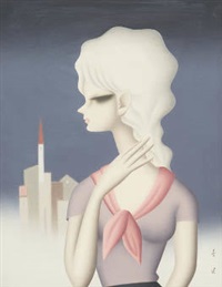タ・ソム奇跡តាសោម、油絵女神たちの微笑む Tatsumi, Shimuraによる浮世絵「Snow - 雪」